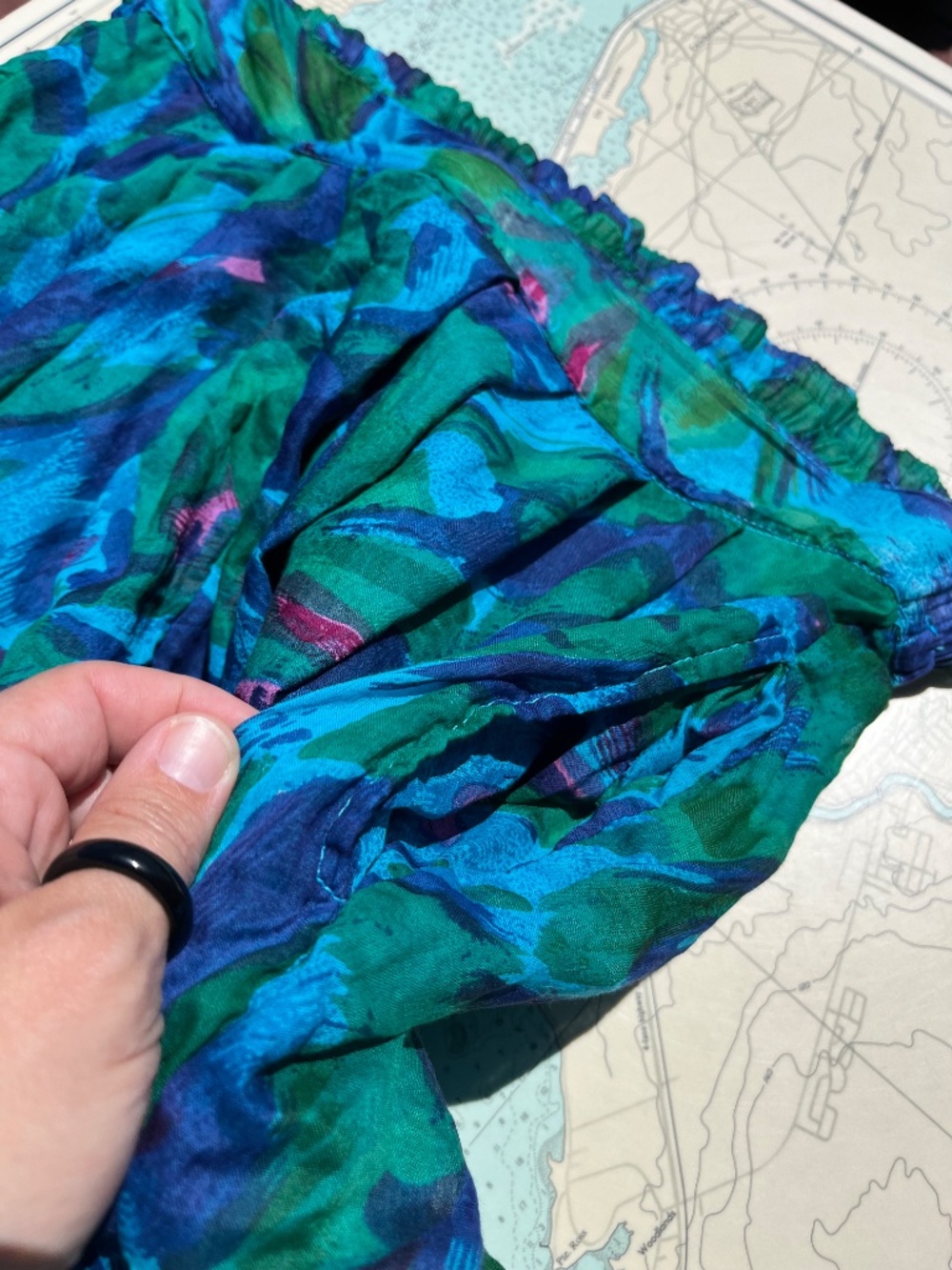 Vintage 90s Arvanti Cotton Brushstroke Pattern Pants - Picture 2 of 7